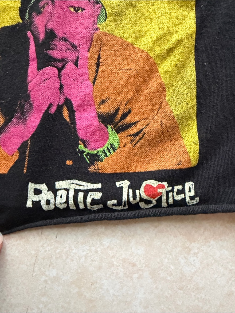 Poetic Justice Tupac Shakur Pop Art Cropped Graphic Tee Black Small 90’s Vibes - Picture 5 of 9